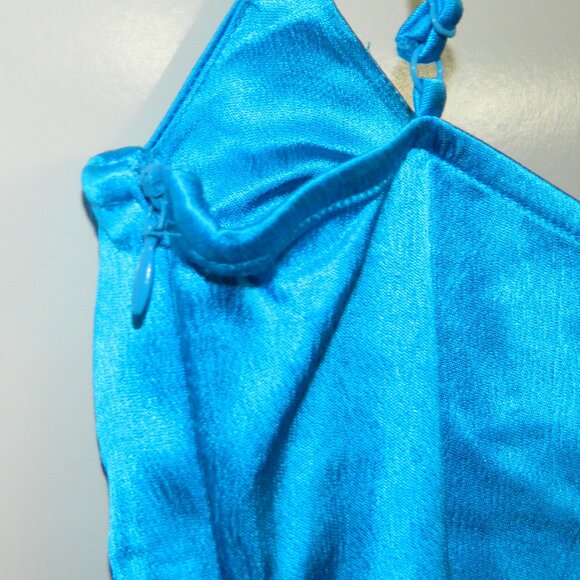 Zara Turquoise Blue Satin Effect Bustier Wired Bra Bodysuit Size Small - Picture 4 of 13